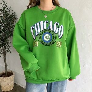 Green Chicago Cubs 1989 Trainer Sweater